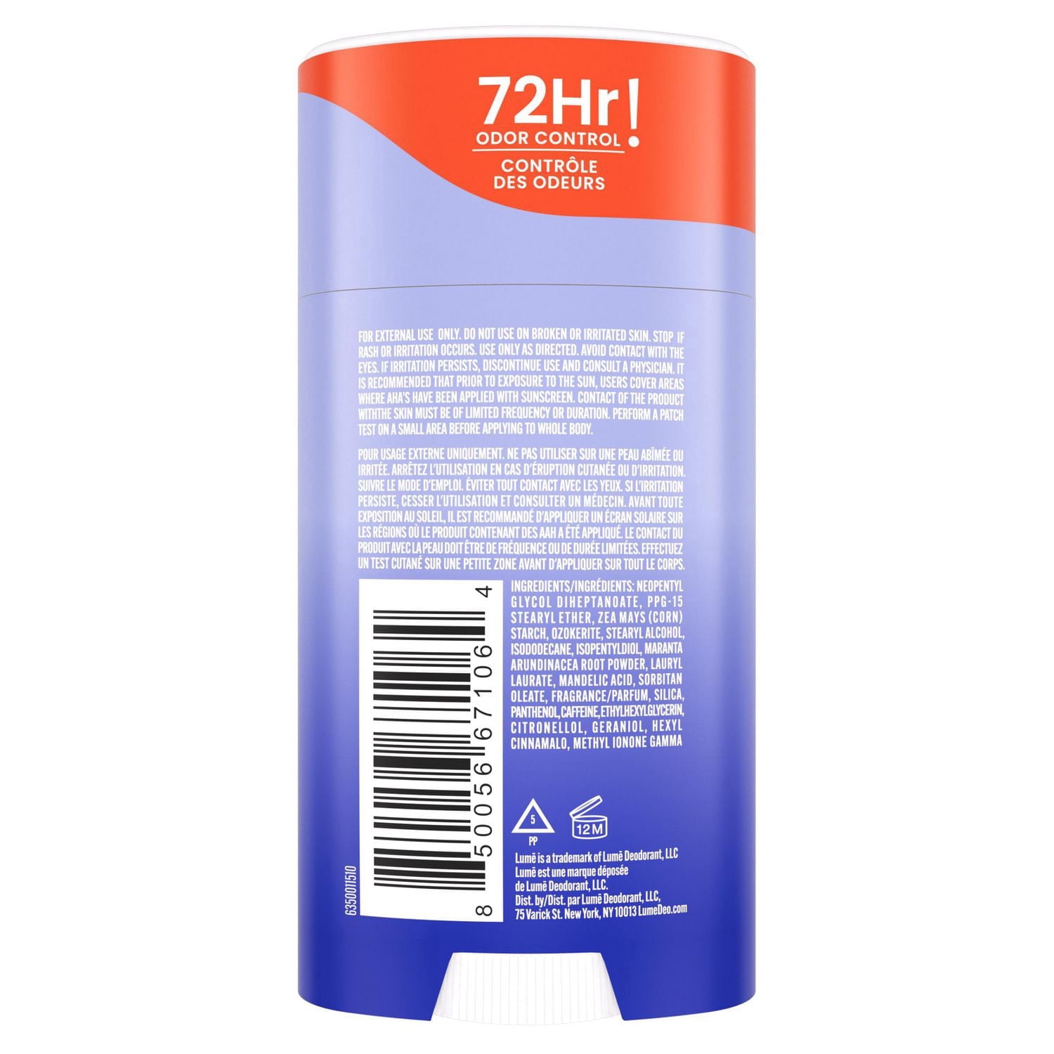 Lume Whole Body Women’s Deodorant - Smooth Solid Stick - Aluminum Free - Soft Powder Scent - 2.6oz