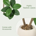 thumbnail image 3 of 5.9ft Artificial Rubber Tree with Off White Sphere Resin Planter & Stone,Indoor Artificial Tree Tall Plant Fake Tree,Faux Fiddle Leaf Fig Tree for Home Decor, 3 of 7