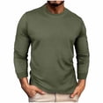 thumbnail image 1 of AherBiu Chandails à Manches Longues pour Hommes Col Ras du Cou Coupe Décontractée Hauts Automne Hiver Décontractés Amples Légers Chandail, 1 of 5