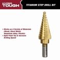 thumbnail image 3 of Hyper Tough 12-Step Split Point Titanium Coated HSS Drill Bit, 3 of 7