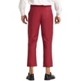thumbnail image 3 of INSPIRE CHIC Men's Pants Solid Color Ankle Length Flat Front Trousers 32 Burgundy, 3 of 7