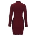 thumbnail image 4 of Pompotops Robe Décontractée Aguichant à Manches Longues pour Femmes, Nouée, Échancrée, en Solde, 4 of 8