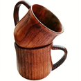 thumbnail image 2 of DEBGFS Set of 2 Handmade Wooden Coffee Mugs - Reusable  Multipurpose  Compostable Natural Wood Tea Cups - Hand Wash Only,2pcs,none, 2 of 6