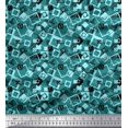 thumbnail image 1 of Soimoi Cotton Voile Fabric Square Geometric Decor Fabric Printed Yard 56 Inch Wide, 1 of 3