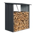 thumbnail image 4 of Outdoor Steel Firewood Rack and Metal Storage Shed,Two-In-One,3*5 FT, 4 of 9