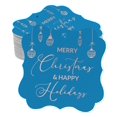 thumbnail image 1 of Inkdotpot Pack Of 50 Merry Christmas & Happy Text Paper Tags DIY Craft Bracket Shape Real Rose Gold Foil Hang Tags, 1 of 7