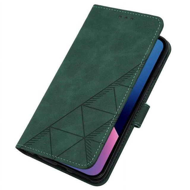 PANDACO Étui Portefeuille en Suède Vert Forêt pour iPhone 14 Pro