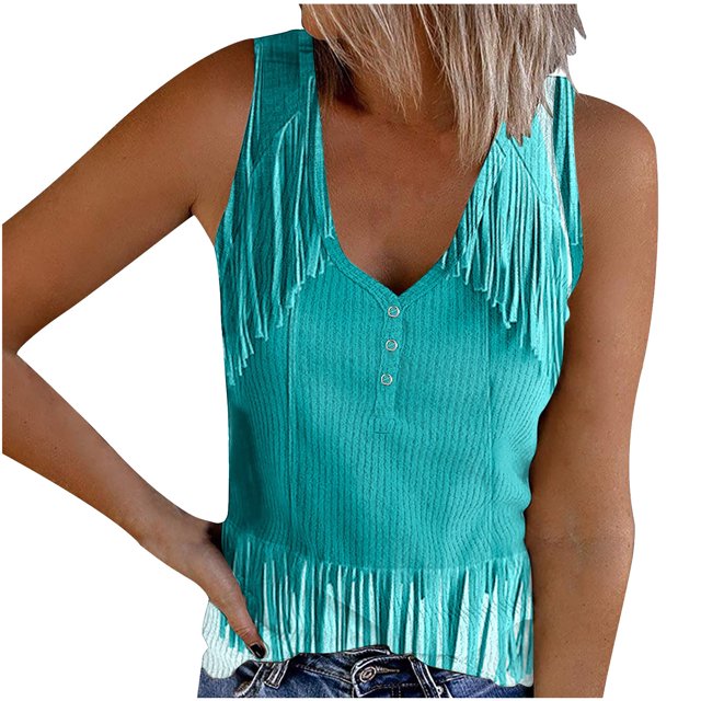Plebaso Womens Print Tank Tops Ribbed Sleeveless Casual Tops Button up V Neck Slim Knit Tees for Women