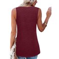 thumbnail image 1 of MAWCLOS Ladies T Shirts Plain Tank Tops Solid Color Vest Basic Vaction Sleeveless Cami Wine Red XL, 1 of 3