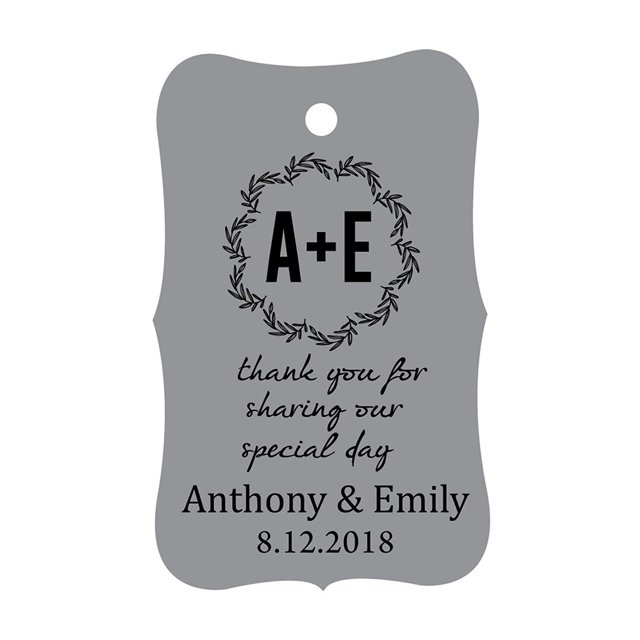100 PCS Thank You for sharing our special day Custom Made Hang Tags Personalized Wedding Favor Gift Paper Tags