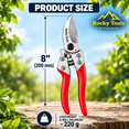 thumbnail image 4 of Rocky Tools Ciseaux de Taille Professionnels SK5 de 8 Pouces à Contournement – Ciseaux de Jardin Ultra Tranchants de Qualité Supérieure, Poignée Ergonomique Antidérapante, Tondeuses Robustes pour Roses, Fleurs, Plantes et Petites Branches, 4 of 9
