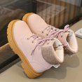 thumbnail image 5 of PEASKJP Toddler Girls Lace Up Boots Lace Up Combat Side Zipper Comfortable Booties, Red 26, 5 of 5