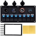 thumbnail image 4 of DC 12-24V Boat Marine Rocker Switch Panel LED Dual USB Socket Charger 1A&2.1A Voltmeter for Car RV Truck Camper GPS Mobiles ,Wide Applicability, 4 of 7