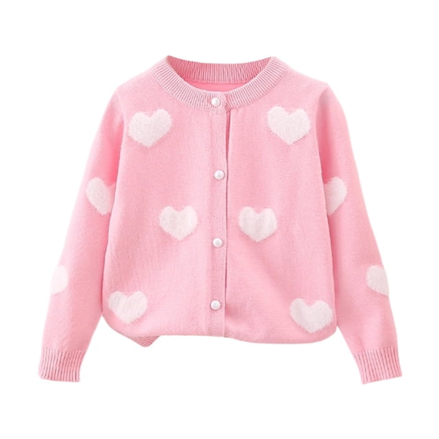 Chandails Tricotés à Manches Longues pour Filles, Mignons, à Imprimé de Fleurs, Boutonnés