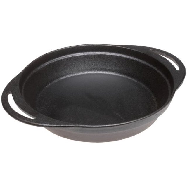 Pie Pan - Pre-Seasoned Cast Iron 12 x 9.5 x 2 Inches By Old Mountain