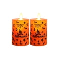 thumbnail image 1 of YSTIANN 2 Piece Flameless Halloween Tea Lights - Battery Operated LED Candles with Flickering Flame & Graffiti Pattern, Safe Decorative Lights for Spooky Atmosphere WJ94-2782, 1 of 7