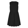 thumbnail image 5 of Pisexur Robes pour Femmes Mode Col en V Sans Manches Mini Robe Tunique Décontractée Robe d'Été Basique Couleur Unie Mode Taille Haute Robe de Plage avec Poches, 5 of 5