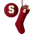 thumbnail image 1 of TETOU Bas de Noël avec Lettre Initiale 18 Pouces Bas pour Décoration de Noël - Rouge P, 1 of 6