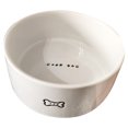 thumbnail image 1 of Ceramic dog bowl, pet bowl, white, 1 of 5