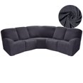 thumbnail image 1 of CHOK 2024 5 Seat Corner Sofa Cover Sectional Recliner Corner Sofa Protector for Livingroom Deep Blue, 1 of 11
