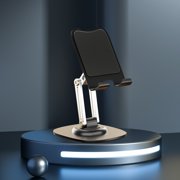 Wuztai Magnetic Phone Mount, Aluminum Alloy Car Tablet Holder with N52 Magnet, Adjustable Multi-Angle Rotating Bracket for Dashboard Windshield Steering Wheel, Portable Desktop Stand for Lazy Live