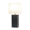 thumbnail image 4 of Elegant Designs Modern Leather Table Lamp with USB and White Fabric Shade, 4 of 7
