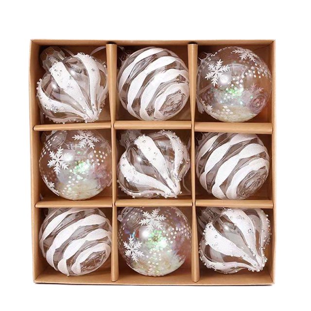 Maoww 9pieces Durable Christmas Decorations Tree Ornaments For Holiday Cheer Adding Festive Atmosphere White