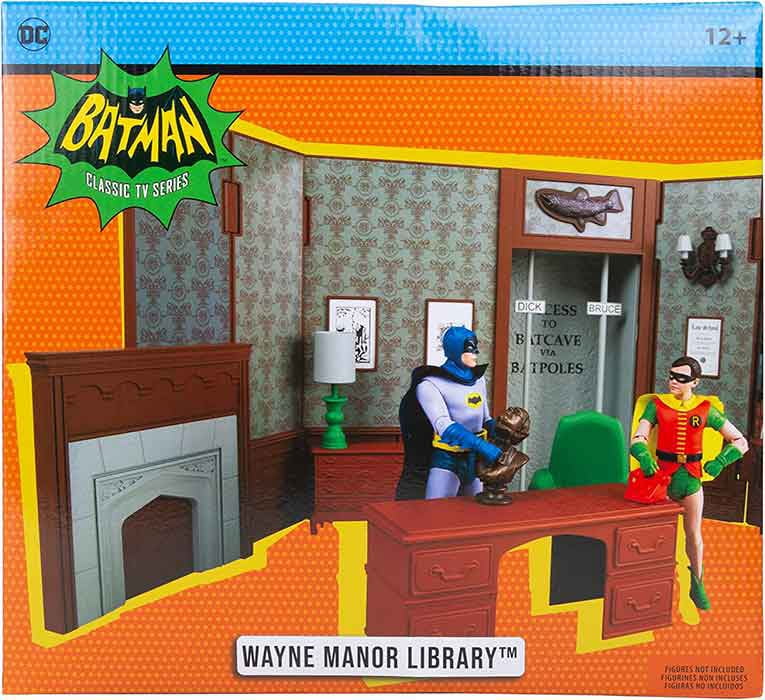 DC Retro Batman 1966 Ensemble de Jeu à l'Échelle de 6 Pouces - Bibliothèque Wayne Manor