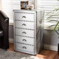 thumbnail image 3 of Baxton Studio Davet Mid-Century 5-Drawer Metal Accent Chest in Silver, 3 of 9