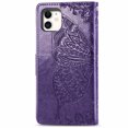 thumbnail image 4 of Wallet Case for iPhone 11Pro 5.8', PU Leather Flip Protective Phone Case Wrist Strap Card Slots Holder Pocket Emboss Butterfly Flower Stand Case for iPhone Dark Purple, 4 of 9