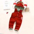 thumbnail image 3 of KIDSCOOL SPACE Salopette en Denim pour Bébé, Combinaison à Capuchon en Jean pour Petit Enfant, Rouge, 2-3 Ans, 3 of 3