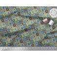 thumbnail image 2 of Soimoi Cotton Cambric Fabric Square Geometric Decor Fabric Printed Yard 42 Inch Wide, 2 of 3