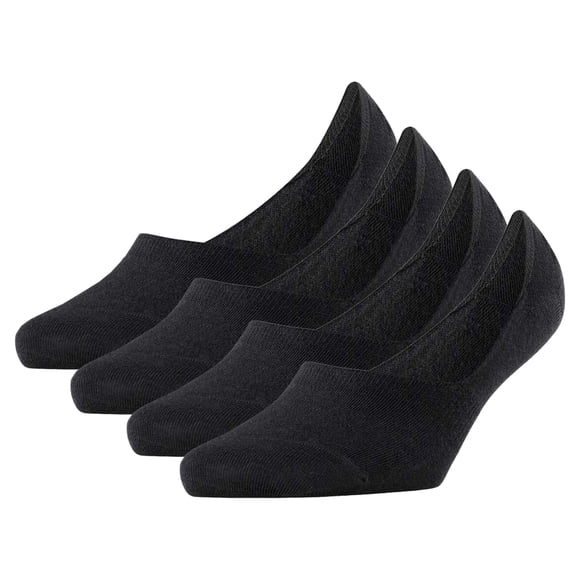 Burlington Women's Socks, 4-pack - Everyday IN, Anti-Slip Heel, Solid Color Black 35-36