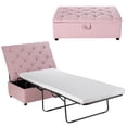 thumbnail image 1 of Costway Ottomane-Lit Pliable avec Matelas Lit d'Appoint Convertible Rose, 1 of 10