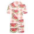 thumbnail image 4 of Jamicy Pyjama Mignon pour Femmes Mode Décontractée Imprimé Haut à Manches Courtes à Col à Revers avec Short Ample Confortable Ensemble de Pyjama pour la Maison, 4 of 4