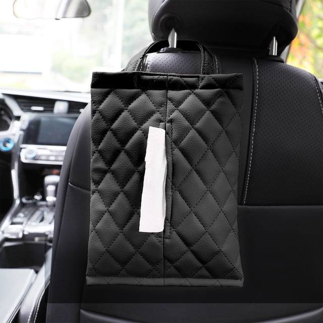 Save Big! Diamond Leather Car Tissue Box, Seat Back Hanging Tissue Holder, Car Interior Two-Use DIY Tissue Box, Stylish Paper Organizer for Car and Home