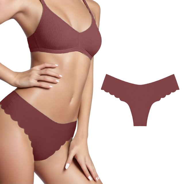 B91xZ Culottes String Respirantes Sans Couture pour Femmes, Marron Taille Unique