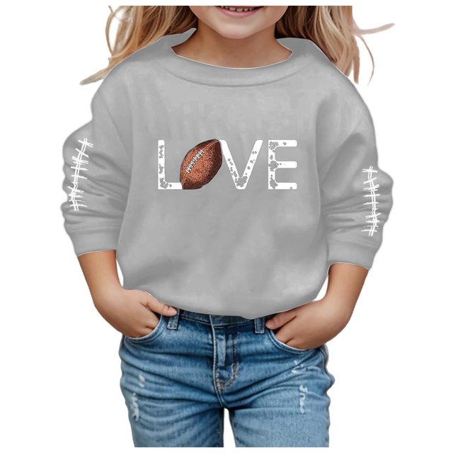 PMVFHDE Liquidation Chandails en Molleton Enfants Garçon Fille Unisexe Manches Longues Chandail en Molleton Doux Graphique Enfants Mignon Col Rond Pulls Haut Vêtements pour Filles Gris,140