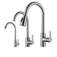 thumbnail image 4 of Brushed Nickel Kitchen Faucet, Single Hole Pull Out Spout Kitchen Sink Mixer Tap, Stream Sprayer Head Chrome/Black Mixer Tap ,Versatile Features, 4 of 6