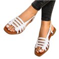 thumbnail image 4 of XZNGL Womens Sandals Solid Breathable Summer Hollow Out Flat Shoes, 4 of 9