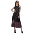 thumbnail image 2 of Moomaya Robe Longue Maxi de Fête pour Femmes en Rayonne Imprimée à Encolure Licou avec Fente avant, 2 of 4
