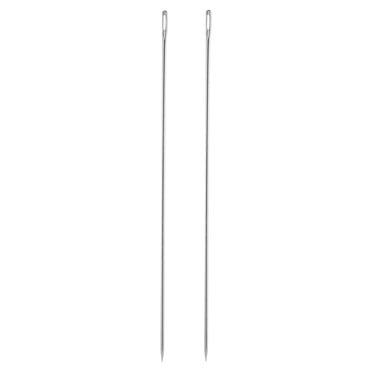Uxcell 2 Pack Long Hand Sewing Needles, 11.81" Length Duty Large Eye Needles Upholstery Needle for Canvas Carpet Leather