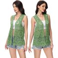 thumbnail image 4 of Women's Floral Crochet Lace Trim Open Front Cardigan, 4 of 5