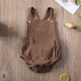 thumbnail image 2 of Newborn Baby Corduroy Sleeveless Romper Solid Color Backless Jumpsuit, 2 of 8