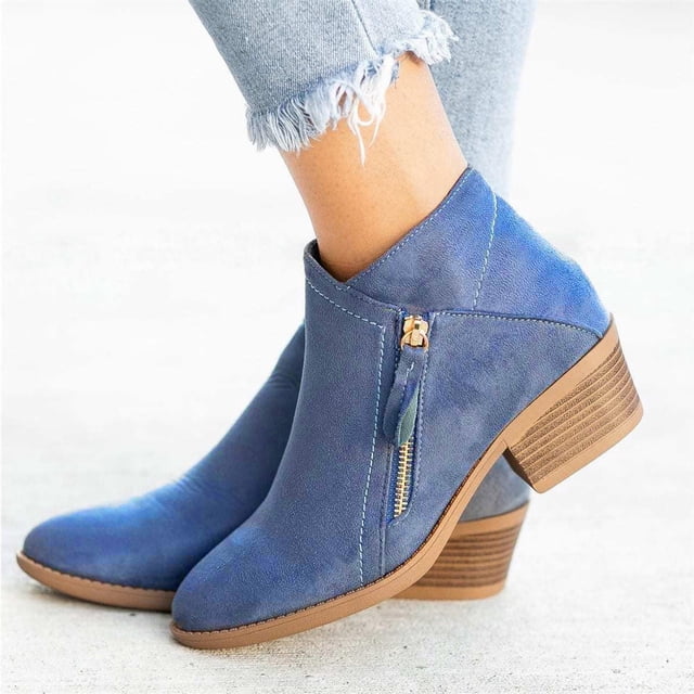 Amzcrzy Bottes à la Cheville pour Femmes Vintage Bottes à Enfiler pour Femmes Bout Pointu Talon Épais Rond Chaussures Courtes Bottines pour Femmes Bottes pour Femmes Bottines pour Femmes Bottes pour Femmes Bottes pour Femmes Mode pour Femmes