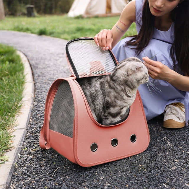 Lisbinx Cats Bag Foldable Breathable Cats Bag Backpack Cats Walking Backpack Portable Suitable for Walking Cats Outside
