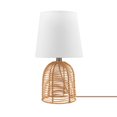thumbnail image 1 of Lampe de table de 14 po base rotin/abat-jour lin blanc, 1 of 6