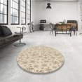 thumbnail image 4 of Ahgly Company Tapis Rond Lavable en Machine Intérieur Transitionnel Pérun Brun, 7 Pieds Rond, 4 of 7