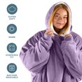 thumbnail image 3 of Bare Home Plush Sherpa Wearable Blanket - Fluffy & Soft - Lightweight - Adult, Lavender, 3 of 7