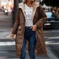 thumbnail image 1 of DPTALR Manteau Long en Coton Réversible pour Femmes, Décontracté d'Hiver, Ample, avec Poches, Fermeture Éclair, 1 of 6